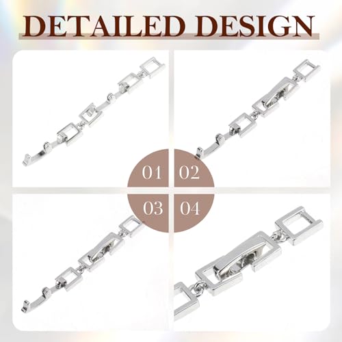 3 Pcs Bracelet Extender Silver Necklace Extender Silver Jewelry Clasps Women Foldover Clip Link Extensions for Necklace Extension Bracelet Extension Jewelry Making