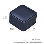 Blue Round Corner Earrings Gift Box PU Leather Jewelry Earring Gift Packaging Box - color: Earring box