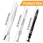 3Pcs Grabber Tool Holder Set Jeweler's Pick Up Sprinkle Pen Piercing Ball with Prongs Diamond Claw Jewelry Tweezers 4 Claw Precision Stainless Steel For Tiny Objects IC Chip Electronic Components - color: Silver