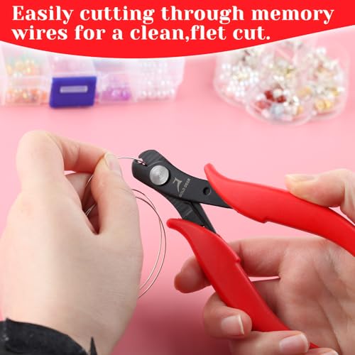 Jewelry Wire Cutters with 3 Cutting Edges Jewelry Parrot Beak Wire Cutter Memory Wire Cutting Pliers Memory Wire Shears Bracelet Pliers Jewelry Making Supplies for Crafting Beading DIY - style: 3 Cutting Edges