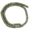GEM-Inside 2x6mm Natural Green Canada Jadeite Jade Semi-Gemstone Heishi Disc Rondelle Spacer Beads for Jewelry Making Full 15" Strand Energy Stone Healing Power Crystal - color: Green Canada Jadeite Jade