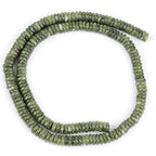 GEM-Inside 2x6mm Natural Green Canada Jadeite Jade Semi-Gemstone Heishi Disc Rondelle Spacer Beads for Jewelry Making Full 15" Strand Energy Stone Healing Power Crystal - color: Green Canada Jadeite Jade