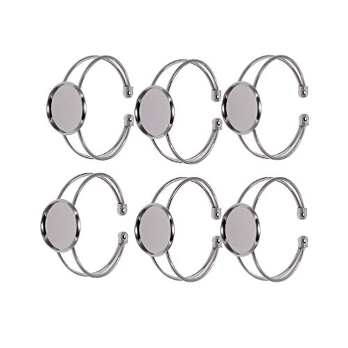 EXCEART Y Shape Bracelet Bottom Holder Round Plate 1.96In Diy Jewelry Making Beading Tray Craft Tool for Wrist Chain Display Set of 6 - color: Silver, size: 5*2cm