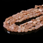HAAMIIQII Natural Sunstone Pebble Stone 5-8mm Small Irregular Freeform Tumbled Loose Gemstone Beads for Jewelry Making Strand 15 Inch (45-50pcs) - color: Sunstone