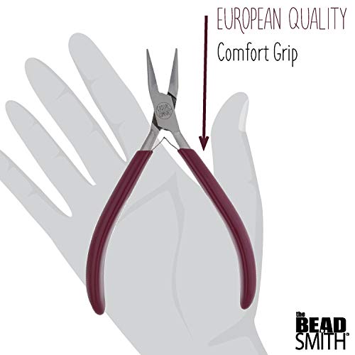 The Beadsmith Chain Nose Pliers – 6-Inches (152 mm) Jewelry-Making Tool w/Polished Steel Head, PVC Comfort Grip, & Double-Leaf Springs