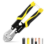 XUDYVCO Mini Bolt Cutters, Premium 8IN Heavy Duty Wire Cable Cutters with Non-Slip Handle, Multi-Function Wire Snips Pliers Clippers with Labor-Saving Spring Loaded for Chain Mesh Screw Fence Rivets