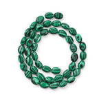 6×8mm Natural Malachite Gemstone Loose Beads Flat Oval Healing Crystal Loose Stone Beads for Jewelry Necklace Bracelet Earring Craft - color: Malachite