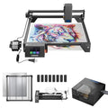 Longer RAY5 20W Laser Cutter and Laser Engraver for Tumblers, Rotary Roller Bundle, 17.3"x 17.3" Working Bed, Enclosure with Vent, and Air Pump Laser Engraver for Wood and Metal, Acrylic