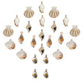 SUNNYCLUE 1 Box 24Pcs 6 Styles Sea Shell Pendants Electroplated Shell Charms Imitation Gemstone Style Spiral Shell Acrylic Charm for Women DIY Earring Necklace Bracelet Jewellery Making - color: 1 Box 24pcs 6 Styles Imitation Sea Shell Acrylic Charms