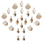 SUNNYCLUE 1 Box 24Pcs 6 Styles Sea Shell Pendants Electroplated Shell Charms Imitation Gemstone Style Spiral Shell Acrylic Charm for Women DIY Earring Necklace Bracelet Jewellery Making - color: 1 Box 24pcs 6 Styles Imitation Sea Shell Acrylic Charms