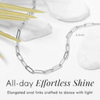 Destin Jewelry Paperclip Chain Necklace for Women, Waterproof 18K Gold Plated Stainless Steel, Hypoallergenic, Adjustable Layering Chain, Tarnish-Resistant, 2.5–6.5mm - color: Stainless Steel, size: 20", style: 2.5 MM