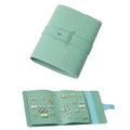 LAKE OF FIRE Earring Holder Organizer with Foldable Book Design Jewelry Book Organizer, Portable Pu Leather Travel Earring Case(Green) - color: Green