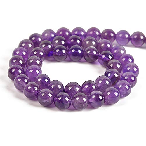 36pcs 10mm Natural Lt. Amethyst Gemstone Round Spacer Loose Stone Beads for Jewelry Making 15.5" 1 Strand (Lt. Amethyst, 10mm 36Beads) - color: Lt. Amethyst, size: 10mm 36Beads
