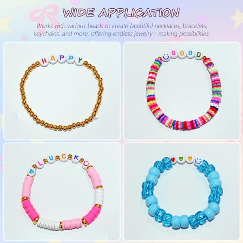 Looconi 1400pcs Colorful Letter Beads Smiley Heart Alphabet Beads 7x4mm White Acrylic for Jewelry Making Bracelet - color: Colorful