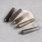 50mm Natural Grey Agate Hexagonal Wand Jewelry Making Crystal Pointed Chakra Reiki Healing Beads 2mm Hole Drilled(Pack of 5) - color: Grey Agate
