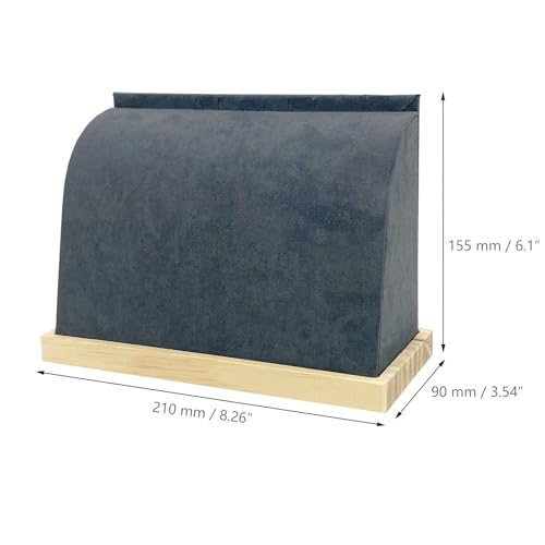 Cambered Necklace Display Stand with Flannelette Soft Mat Wood Jewelry Organizer Tabletop Display Holder for Necklaces, Choker Pendant (Dark Grey) - color: Dark Grey
