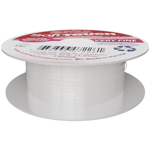 Soft Flex Kink Resistant Beading Wire - Very Fine 0.10 Diameter - Jewelry Making Bead Wire - 10 Ft - style: White