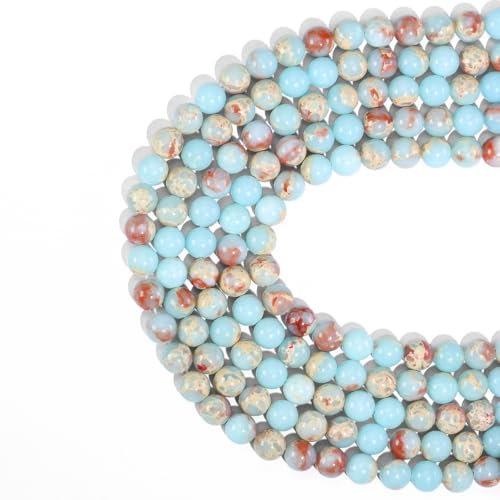 Natural Gemstone Round Loose Beads for Jewelry Making DIY Crystal Energy Healing 1 Strand 15" (Blue Jasper, 4mm (15"/Strand)) - color: Blue Jasper, size: 4mm (15"/Strand)