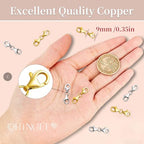 OHINGLT Double Lobster Claw Clasps Necklace Extender Gold, Double End Design Necklace Clasps and Closures, Bracelet Connector Suitable for Jewelry Making (8PCS Gold) - color: 8PCS Gold