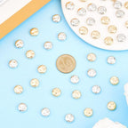 1 Box 200PCS Flat Round Plastic Beads with Small Holes Assorted Light Gold Silver Handmade Spacer Loose Platinum Bead Charms Bulk for Jewelry Making Necklaces Bracelets DIY Craft Supplies - style: Round
