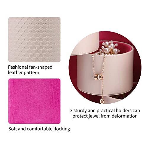 VLANDO Viaggio Mothers Day Gifts Her - Small Jewelry Case Box - Travel Essential Accessories for Women, Travelers, Couples, Mom, Friends, Bridesmaid - color: A. Grey&Red