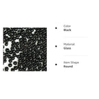Size 6/0 Crafts Glass Seed Beads 4mm Black Beads for Jewelry Making (Total About 100g About 1200pcs) - color: Black