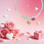 Mother Heart Charms for Bracelets Love Mom Flowers Charm Jewellery for Women - style: Flower &Butterfly&Pink Snail