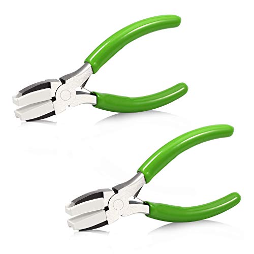 SPEEDWOX 5 Inches Flat Nose Plier Nylon Jaw Pliers 2 Pcs Set Soft Jaw Pliers for Chain Making Wire Wrapping Tool Mini Wire Straightentener Wire Bending Shaping Jewelry Making Tool - style: 2 pcs set
