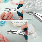 SPEEDWOX Bent Nose Pliers With Cutter - 5 Inch Curved Serrated Jaw Convex Shoulder Precision Jewelry Pliers For Wire Wrapping & Beading - style: Bent Nose Pliers With Cutter
