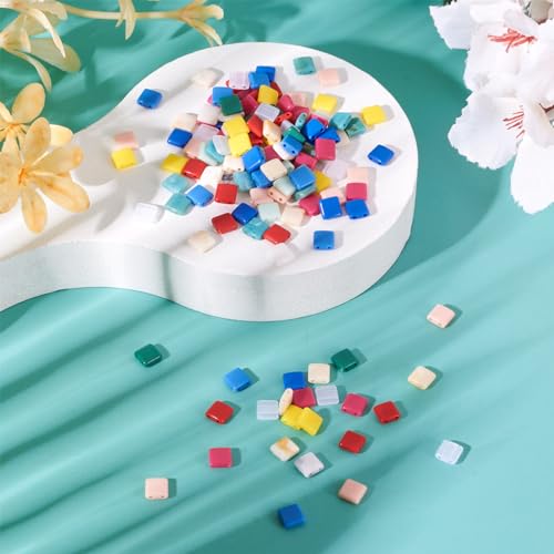 Pandahall 360Pcs 2-Hole Tila Acrylic Seed Beads - 12 Colors, Opaque Loose Spacer Beads 5.2x5.2mm for Jewelry Making - color: Mix 12 Colors, 360pcs