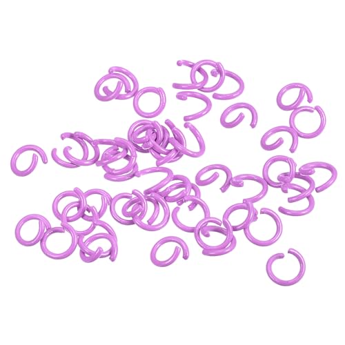 uxcell Open Jump Rings, 8mm Colorful O-Ring Connectors for DIY Crafts Jewelry Making, Carbon Steel, Purple, 200Pcs - color: Purple, size: 8mm