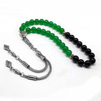 Simple Designed Natural Stone Worry Beads (8mm -33 Beads) - Prayer Beads Tesbih-Tasbih-Tasbeeh-Misbaha-Subha-Sebha-Sibha-Rosary (Green Jade Stone Tesbih -8 mm, 33 Beads-) - color: Green Jade Stone Tesbih -8 mm, 33 Beads-