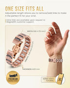 MagnetRX® Copper Cross Bracelet for Men — EllipseMAX 5X Strength 5,000 Gauss Magnets — Premium Mens Copper Bracelet with Adjustable Length (Cross Style) - color: 5x Strength - EllipseMAX (5,000 Gauss) - Cross