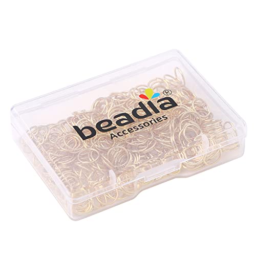 BEADIA 14K Gold Plated Jump Rings Non Tarnish 8mm 300pcs for Jewelry Making Findings - color: 14K Gold, size: 0.7x8mm