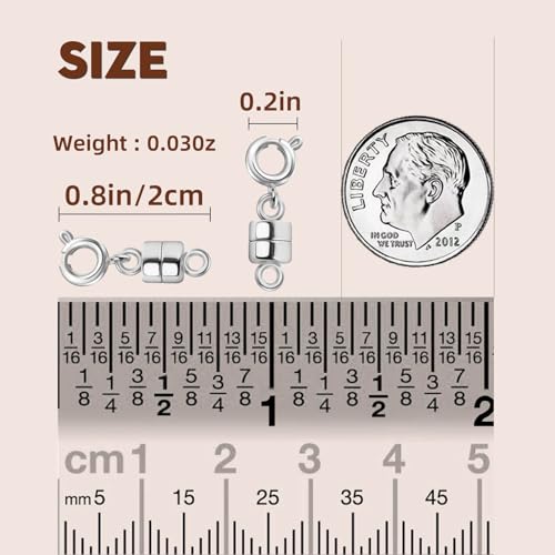 Magnetic Clasps for Necklaces Strong Magnetic Necklace Clasps and Closures, 14K Gold and Silver Bracelet Converter for Women - color: 18Pcs Silver