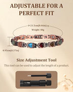 99.99% Pure Copper Bracelets for Women, Heart Wire Design Adjustable Jewelry with 3800 Gauss Ultra Magnets and Sizing Tool, Elegant Gift Box and Sizing Tool - color: Colorful Heart