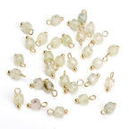 Beadia Natural Faceted Cube Stone Charms 4mm 30pcs with Untarnish Metal Accessories Loose Square Beads for DIY Jewelry Making - color: Prehnite