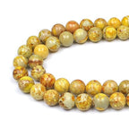 MJDCB 8mm Yellow Imperial Jasper Gemstone Beads Round Loose Stone Bead for Jewelry Making Bracelets Necklaces - color: Yellow Imperial Jasper, size: 8mm