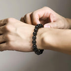 Handmade 8mm Beaded Bracelets For Men Protection Bracelet For Women Chakra Feng Shui Stretchy Handmade Lucky Money Stretchy Crystal Bracelets Best Gifts - color: Black Tourmaline 3PCS