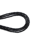 5x12mm Natural Black Agate Stone Bamboo Shape Gem Healing Energy Loose Spacer Beads for DIY Necklace Bracelet Earring - color: Black Agate