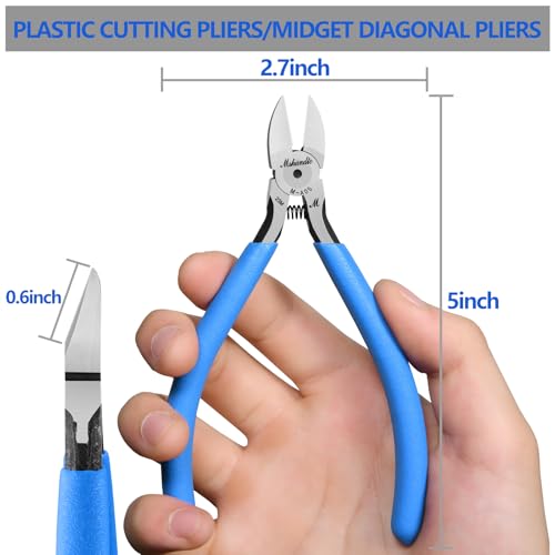 Wire Cutters, 5" Flush Cutters for Electronic Component, CR-V Side Cutters for Crafting, Ultra-Sharp Diagonal Cutters, Flush Cut Pliers for Jewelry Making, Plastic, Soft Copper Wire (2Pack) - size: A05-2Pack