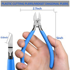 Wire Cutters, 5" Flush Cutters for Electronic Component, CR-V Side Cutters for Crafting, Ultra-Sharp Diagonal Cutters, Flush Cut Pliers for Jewelry Making, Plastic, Soft Copper Wire (2Pack) - size: A05-2Pack