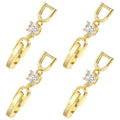 Mabor 4Pcs Gold Necklace Extender Brass Necklace Extensions Zircon Foldover Extension Jewelry Clasps for Bracelet Anklet Fold Over Bracelet Extender Clasp for DIY Crafts