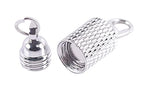 KONMAY 10 Sets Rhodium Screw-in Magnetic Necklace Clasps, Safety Magnetic Converter Clasps for Jewelry Making - color: Rhodium with Screw Patterns