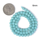 Natural AA Blue Amazonite 6mm Gemstone Round Loose Beads Strand for DIY Bracelet Necklace Jewelry Making Bead - color: AA Blue Amazonite, size: 6mm