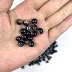300pcs Crackle Glass Beads, 6mm and 8mm Black Crystal Glass Beads Round Loose Spacer Bulk Beads for DIY Craft Earring Necklace Bracelet Jewelry - color: Black