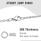 90Pcs Fadeless Lobster Claw Clasps (10mm) & Jump Rings for Jewelry Making, Necklace Bracelet Findings & Supplies (Stainless Steel) - color: Stainless Steel