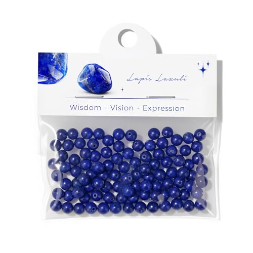 Raicegs 100pcs 4mm Lapis Lazuli Beads Natural Gemstone Beads Round Loose Beads for Jewelry Making DIY Bracelets Necklace - color: Lapis Lazuli, size: 4mm Round