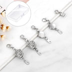 18 Pcs 3 Styles Magnetic Necklace Clasps and Closures, Rose Round Cylindrical Jewelry Magnetic Clasp Connector Locking Magnetic Clasp Bracelet Extender for Jewelry Making (Silver) - color: Silver