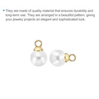 PATIKIL Pearl Charm, 100pcs Pearl Beads Faux Pearl Pendant Charm DIY for Jewelry Making Bracelets Earrings Necklace Crafts - color: Golden White, size: 6mm